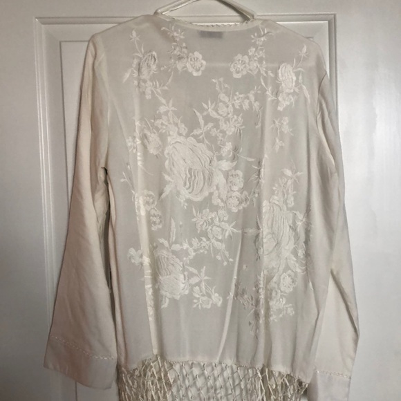 Fringed Embroidered Kimono NWT - Picture 2 of 3
